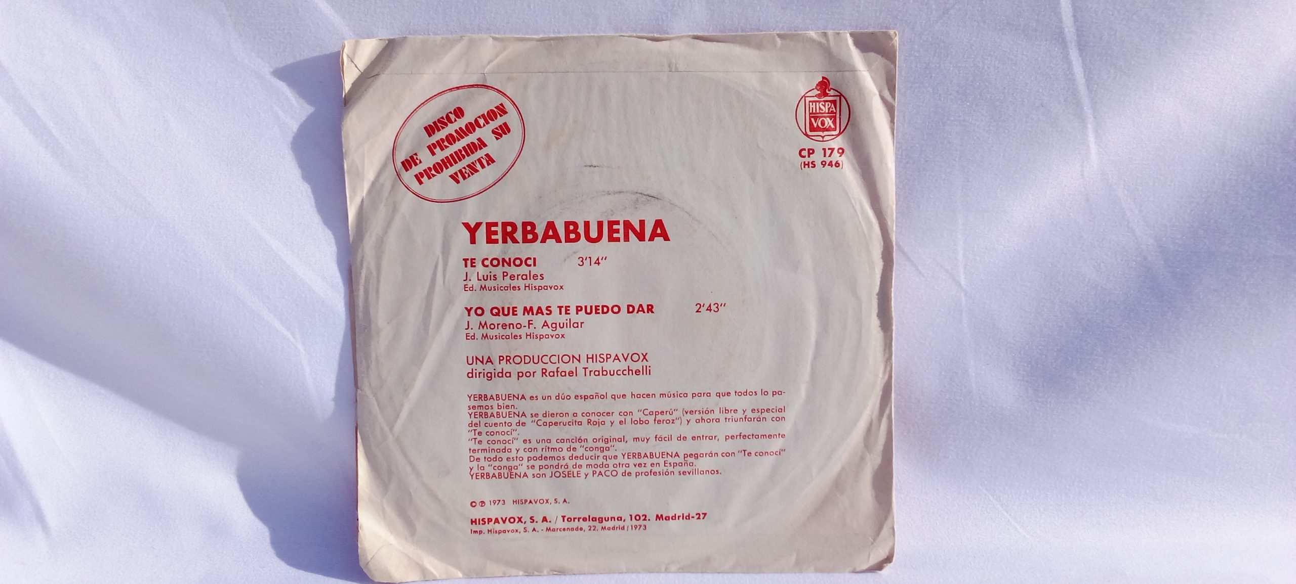 Vinilos de Segunda mano, Compra venta vinilos, Yerbabuena: Te Conocí, grupo Yerbabuena, Yerbabuena, Venta vinilos de pop español, vinilos de pop años 70, vender vinilos segunda mano, compra venta vinilos Girona, compro vinilos provincia de Girona