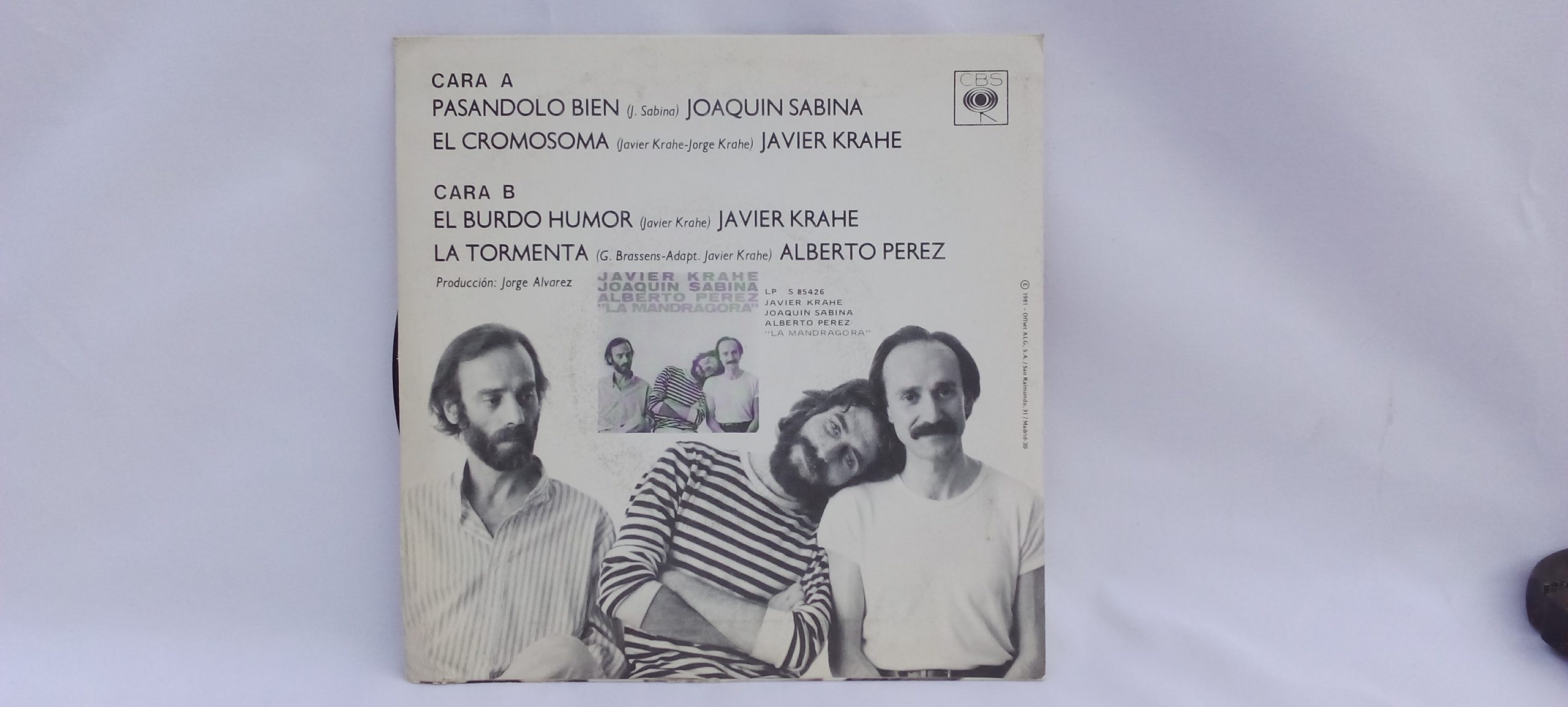Compra Venta de Vinilos en España, Javier Krahe/ Joaquín Sabina/ Alberto Perez: La Mandrágora, Javier Krahe, Joaquín Sabina, Alberto Pérez, vinilos de la Movida Madrileña, Quiero vender discos de vinilo, Vinilos segunda mano Barcelona, Precio de discos de vinilo usados, Tienda discos Barcelona, Tienda vinilos segunda mano Barcelona