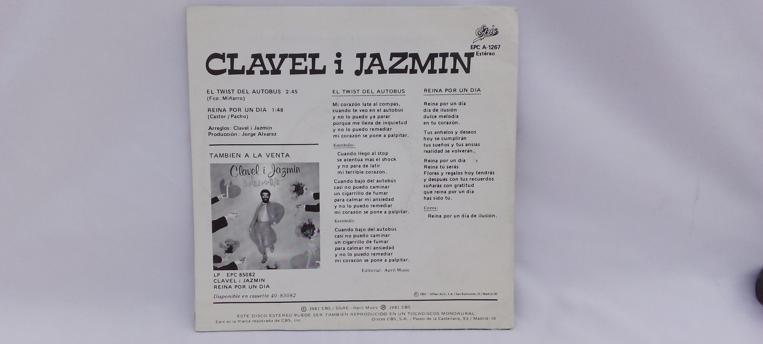 Compra Venta, Clavel I Jazmín: El Twist Del Autobús, Clavel, Música Popular en spañol, Pop Rock, compra y venta de discos de vinilo usados, compra y venta de vinilos antiguos, Compra Venta vinilos España, Compro discos de vinilo, Compra de vinilos en Barcelona, cuánto pagan por discos de vinilo