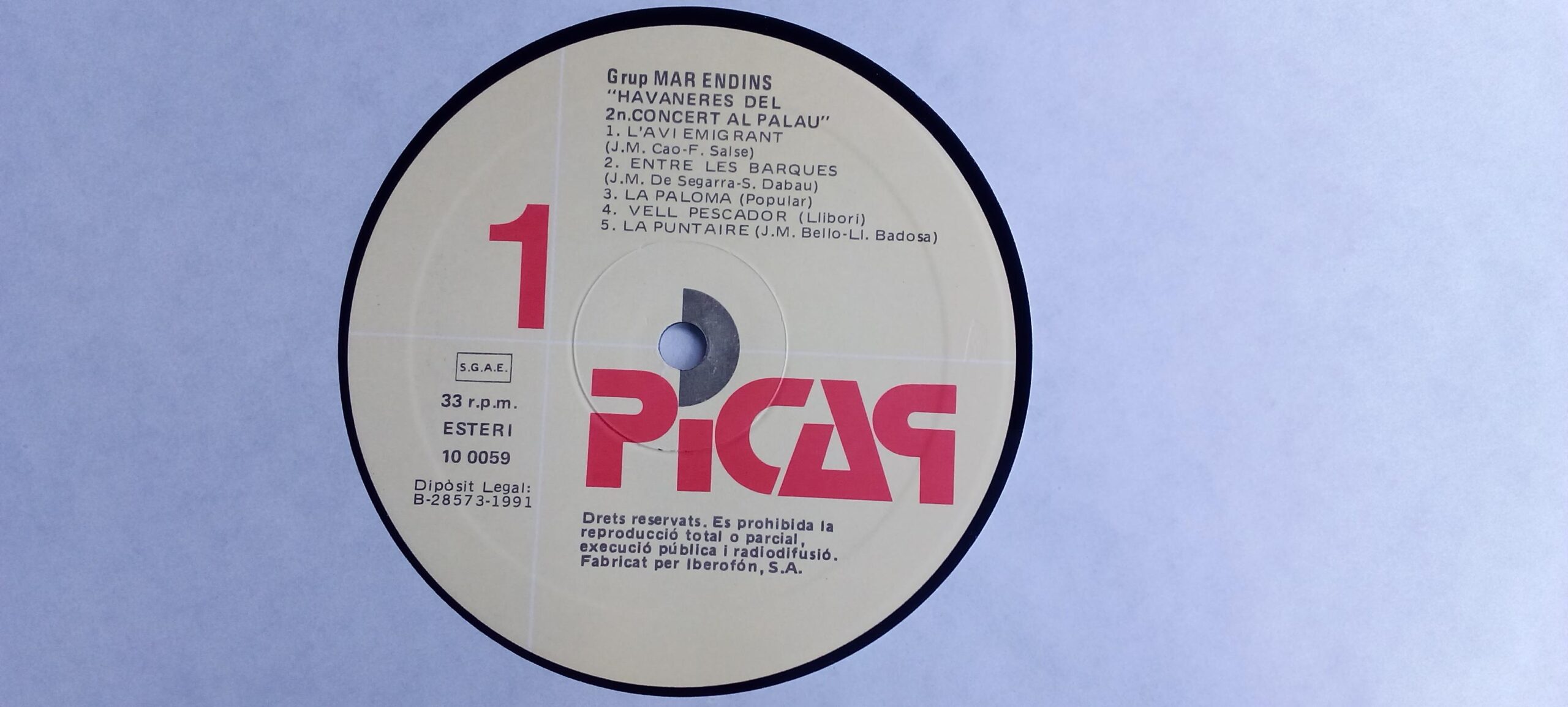 Grup Mar Endins: Havaneres Al Palau - compra venta de vinilos de en Barcelona - discos de vinilo Barcelona - Dónde vender vinilos de folklore - compro vinilos de folklore sudamerica